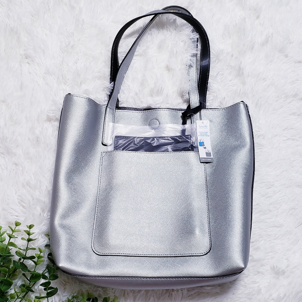 Tote bag Silver&Black Reversible Laptop Tote Bag - Picture 5 of 6